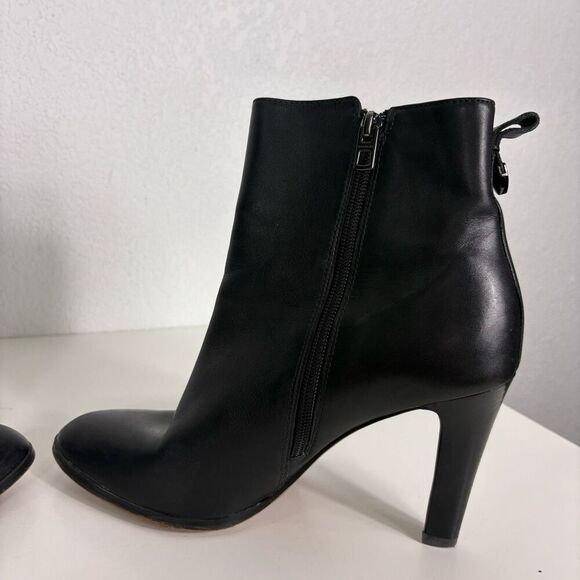 Coach Jemma Black Leather Mid Calf High Heeled Booties Size 10 - Picture 10 of 14